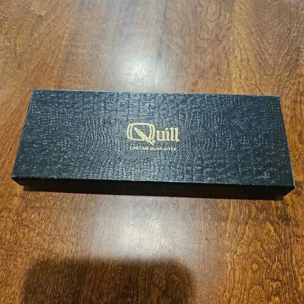 Quill ballpoint pen set with box lifetime guarantee. Needs new ink